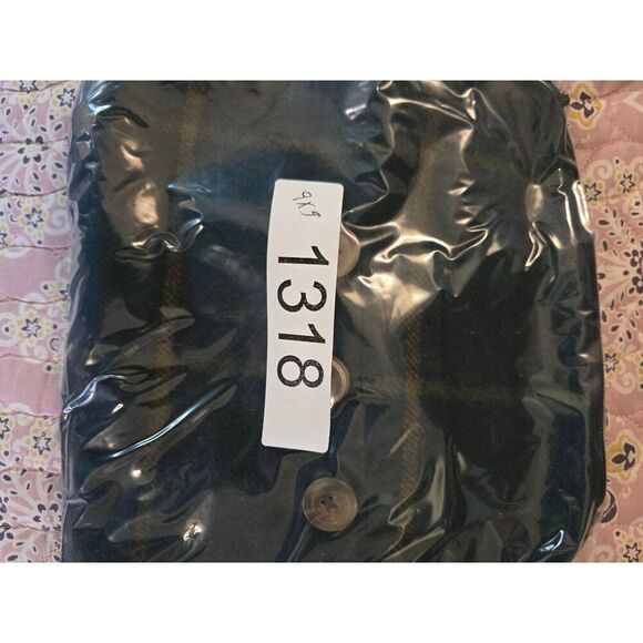 Handmade Scottish Wool Plaid Belt Bag W Brown Leather Strap & Button Accents - Picture 6 of 6